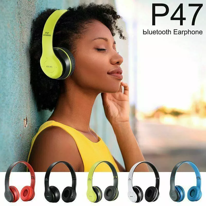 มุมมองเพิ่มเติมของสินค้า ของแท้ 100% หูฟังบลูทูธ P47 เสียงดี Wireless Blth Stereo Headset หูฟังบลูธูทไร้สาย