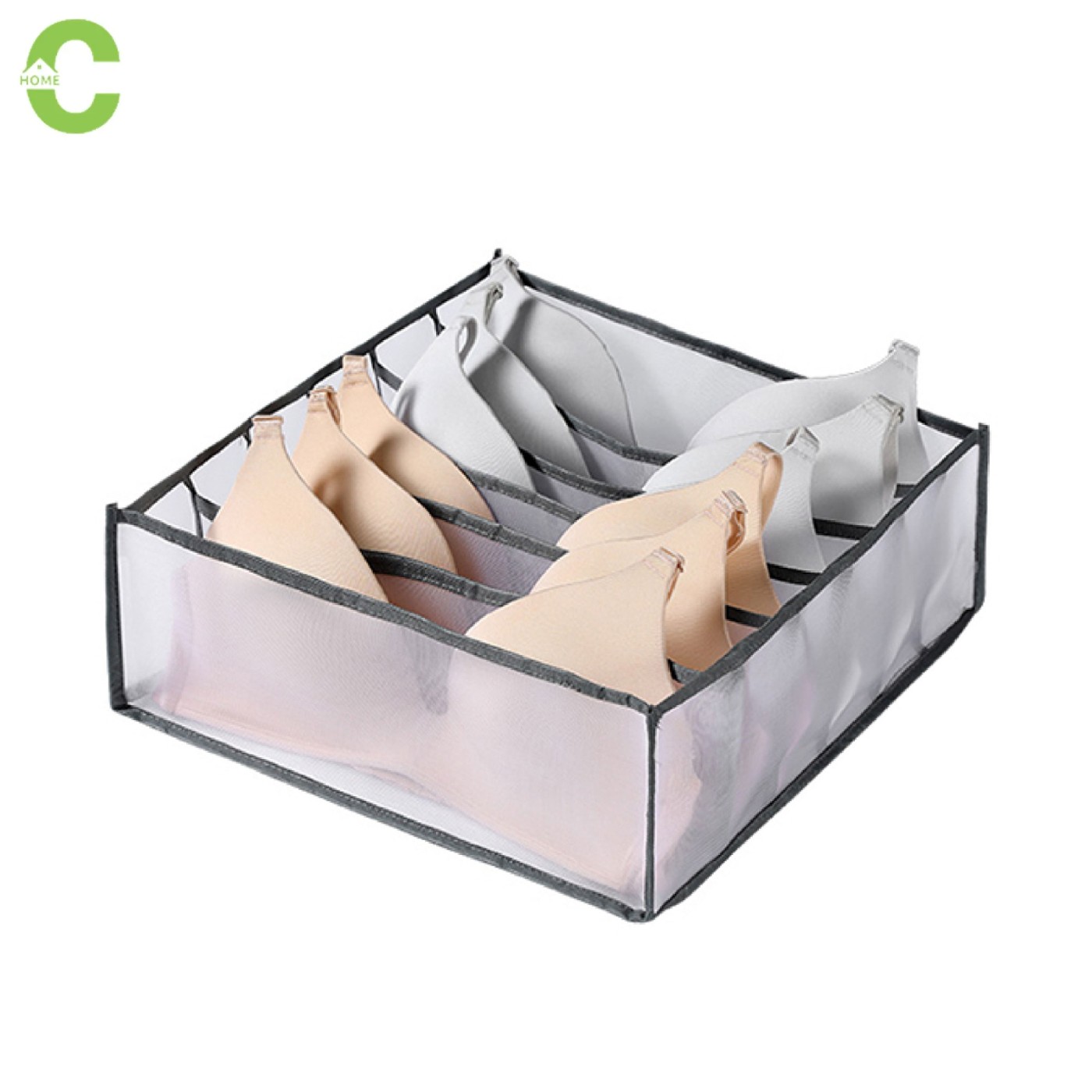 HOMEC กล่องเก็บชุดชั้นใน ที่เก็บชุดชั้นใน underwear storage box ที่เก็บกางเกงใน แบ่งช่อง กล่องเก็บเสื้อใน มีช่องแบ่งชิ้น ราคา 39 บาท*ส่งฟรี