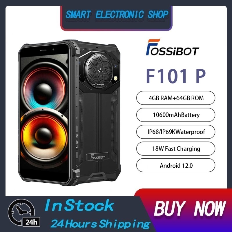 FOSSiBOT F101 Pสมาร์ทโฟนที่ทนทานAndroid 10600MAh 24MPกล้อง 4GB + 64GBโทรศัพท์มือถือOcta Core 5.45 "HDโทรศัพท์มือถือลำโพงขนาดใหญ่ ราคา 4,200 บาท*ส่งฟรี
