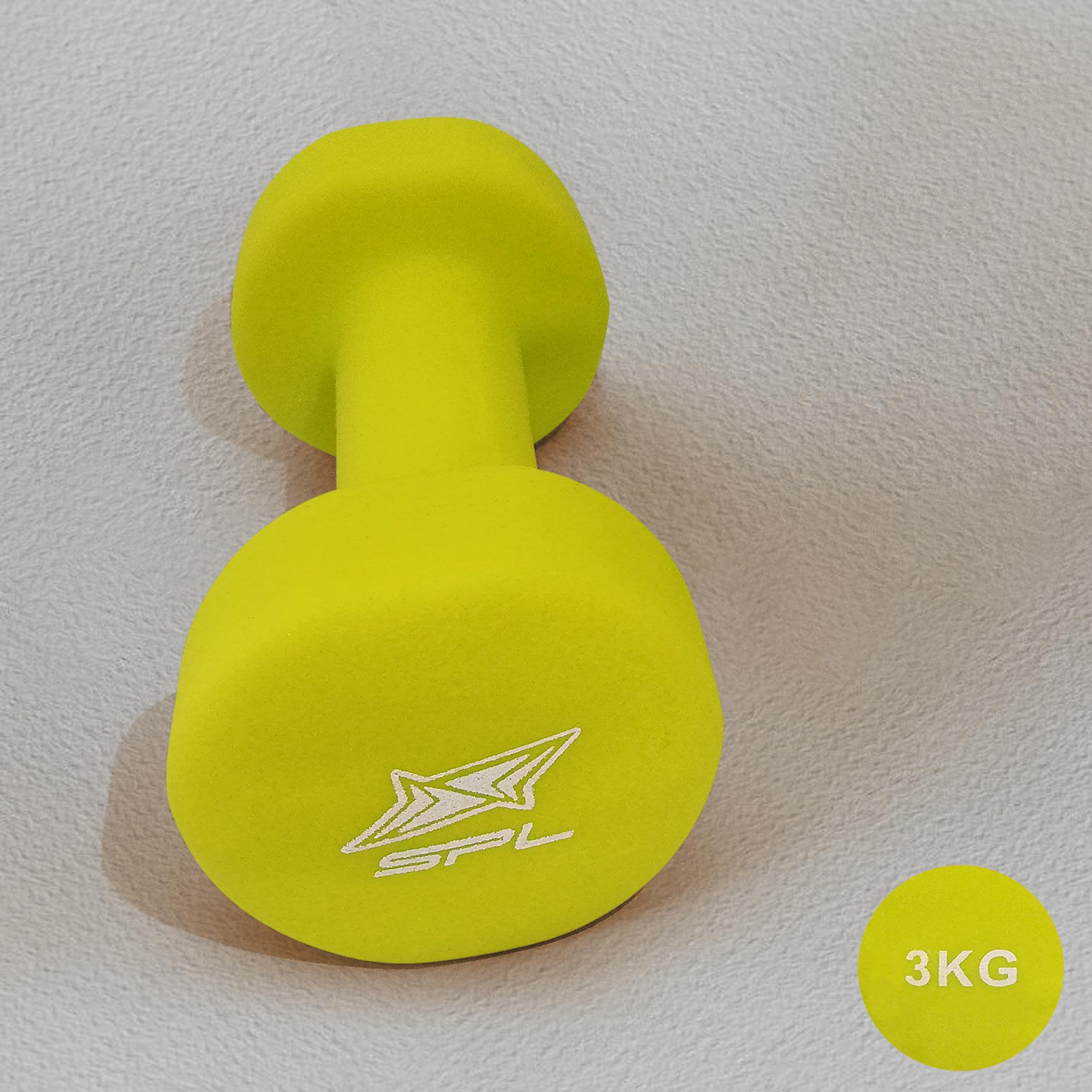SPORTLAND ดัมเบล Neoprene Dumbbell Rubber 3 kg. รุ่น IR92004 (Yellow)