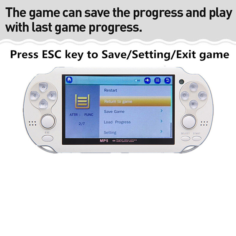รูปภาพของ เครื่องเล่นเกม PSP เกมแบบพกพาคอนโซลจริง 8 กิกะไบต์กล้องเกมวิดีโอสำหรับของขวัญ 4.3 inch สามารถเชื่อมต่อกับทีวีได handheld game console dual rocker built-in hd games st photo can play mp4mp5 e-book game download