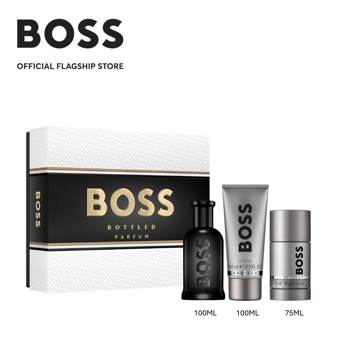 Boss Bottled Perfume 100 ml + Shower Gel 100 ml + Deodorant Spray 75 ml ราคา 5,280 บาท*ส่งฟรี