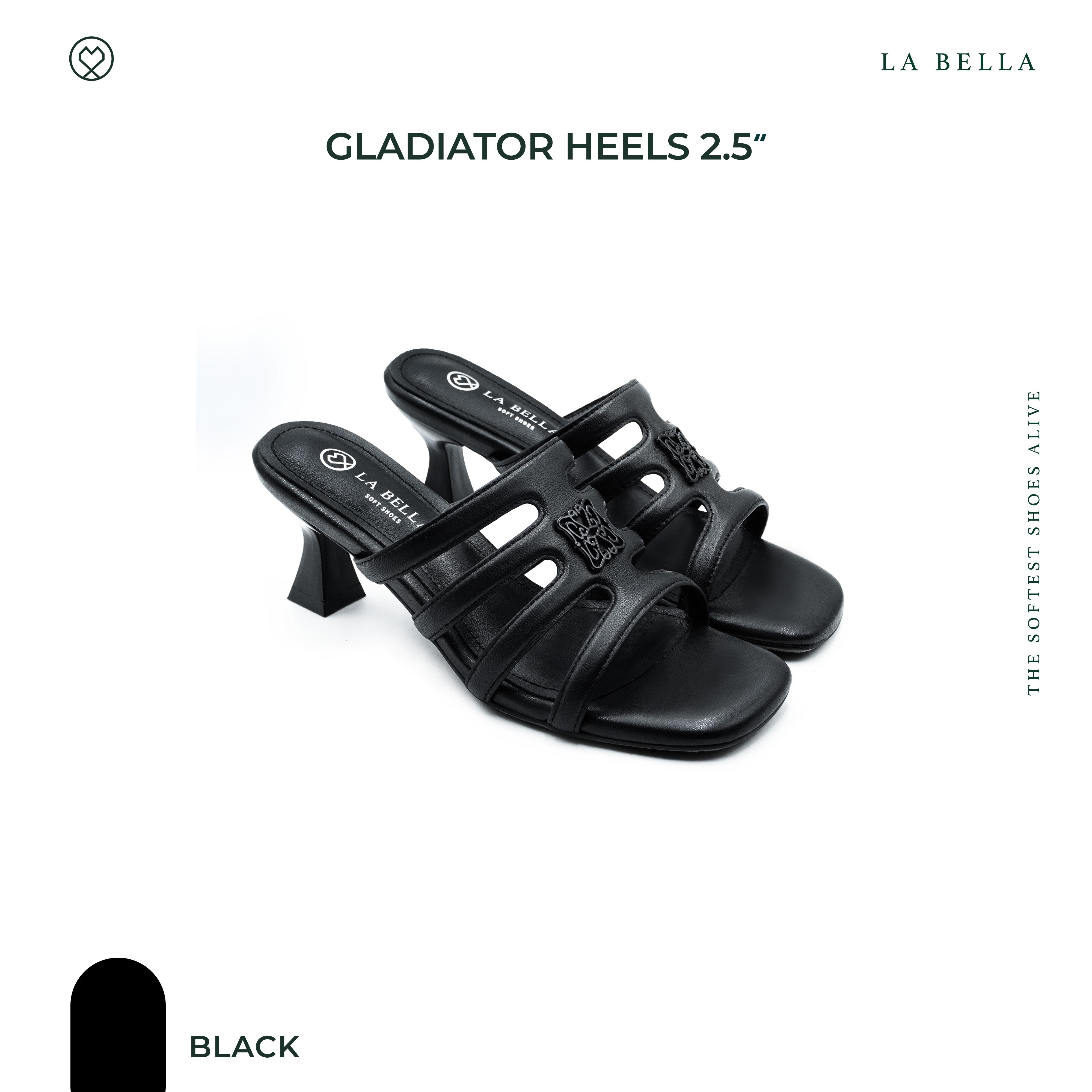 LA BELLA รุ่น GLADIATOR HEELS - BLACK ราคา 3,190 บาท*ส่งฟรี