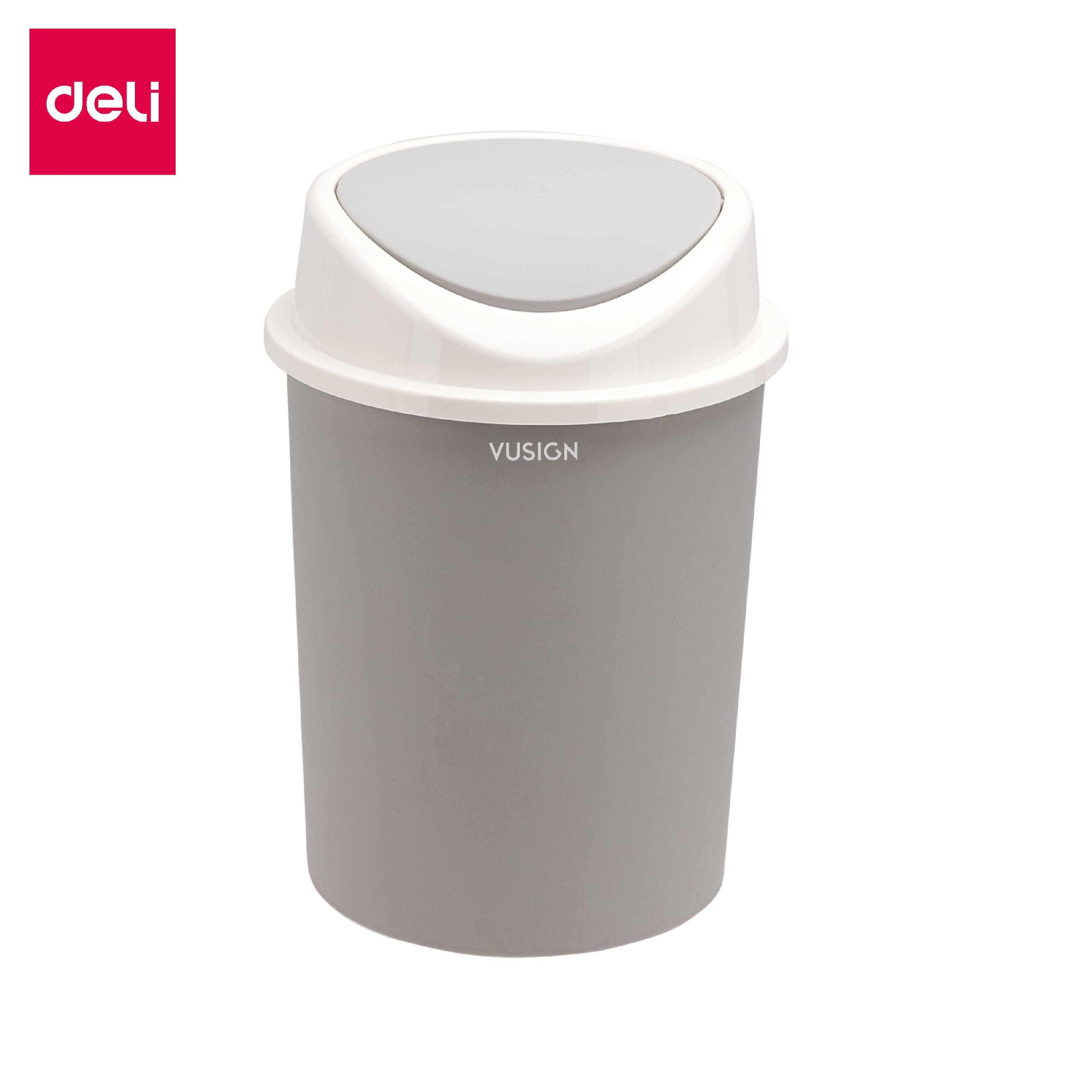 Deil ถังขยะฝาสวิง ถังขยะมินิมอล ถังขยะทรงกลม ถังขนาดใหญ่ ถังขยะ จุได้เยอะ แข็งแรง ทนทาน มี 2 สี 2 ขนาด Flip Trash ราคา 85 บาท*ส่งฟรี