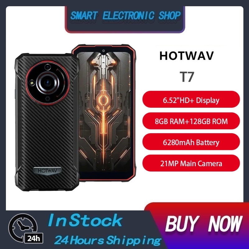 HOTWAV T7สมาร์ทโฟนที่ทนทานAndroid 13 6.52นิ้วHD + Octa Core 8GB + 128GBโทรศัพท์มือถือ21MP 6280MAhแบตเตอรี่ ราคา 4,500 บาท*ส่งฟรี