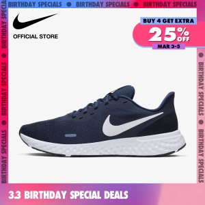 สินค้า Nike Men\'s Revolution 5 Running Shoes - Midnight Navy ไนกี้ รองเท้าวิ่งผู้ชาย เรโวลูชั่น 5 - สีน้ำเงิน