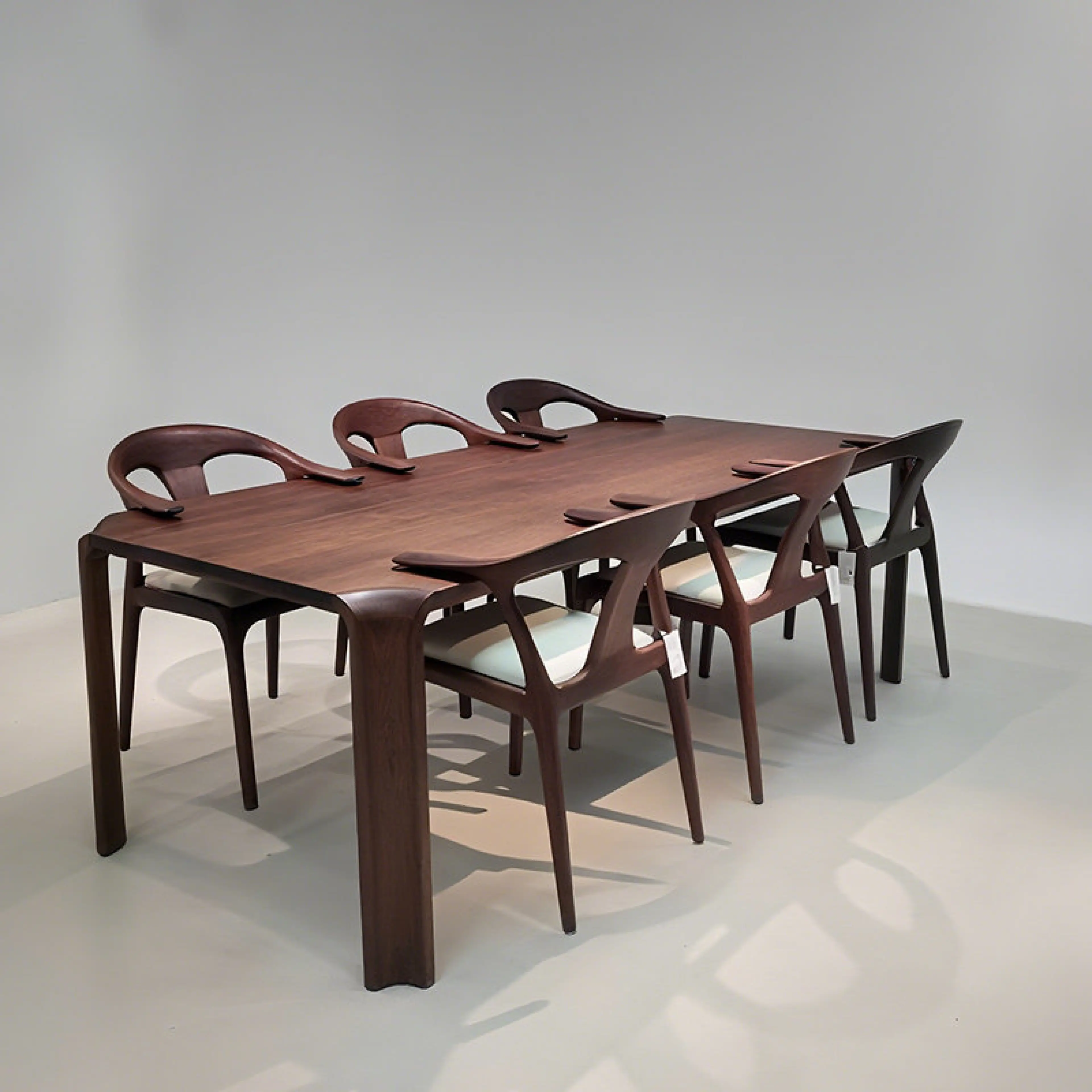 Bunise Black Walnut Wood Dining Table Set D005, Mortise and Tenon Style, Non-Toxic, Safe for Families, Strong and Durable.