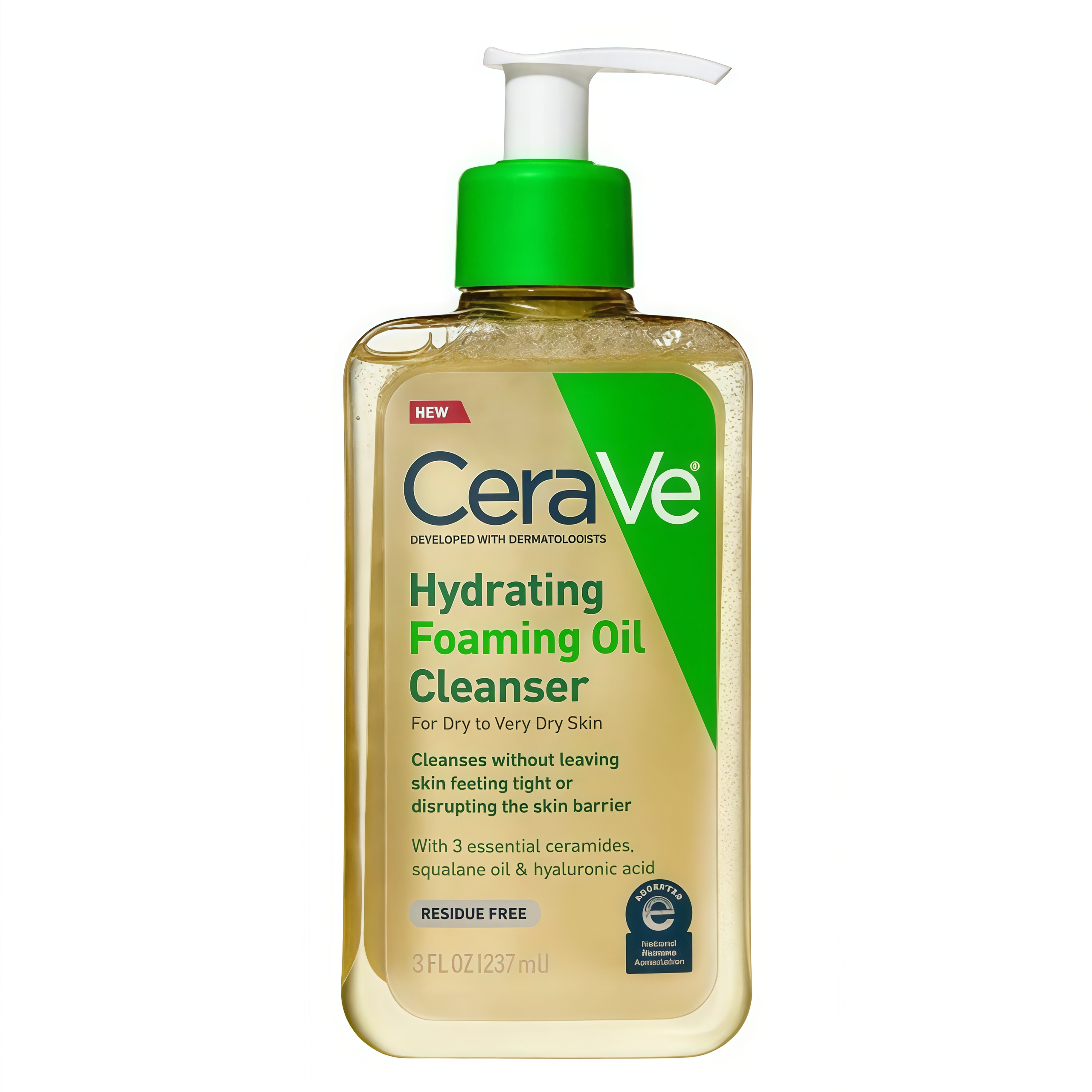Cerave Hydrating Foaming Oil Cleanser 237ml. Cerave Oil Cleanser Cleanses the Face. ราคา 199 บาท*ส่งฟรี