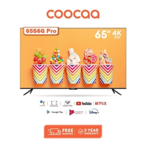 สินค้า [ประกัน3ปี + ส่งฟรี]COOCAA 65S6G PRO ทีวี 65นิ้ว Inch Android TV LED 4K UHD รุ่น 65S6G PRO โทรทัศน์ Android10 2G+32G HDR