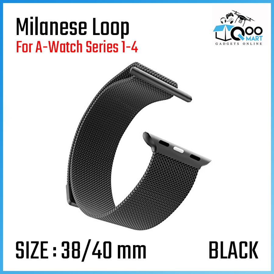 Milanese Loop Strap Watch สายนาฬิกาโลหะสแตนเลสสตีล สำหรับสมาร์ทวอทช์ Series 1-4 # Qoomart