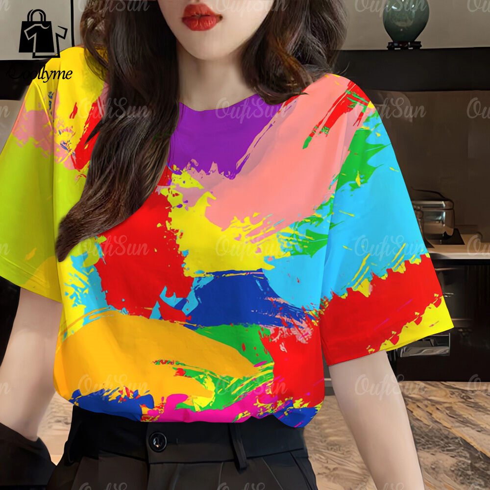 Graffiti T-shirt Songkran 2567 ladies new style casual short sleeve T-shirt breathable top New Year hundred women's clothing ราคา 86 บาท*ส่งฟรี