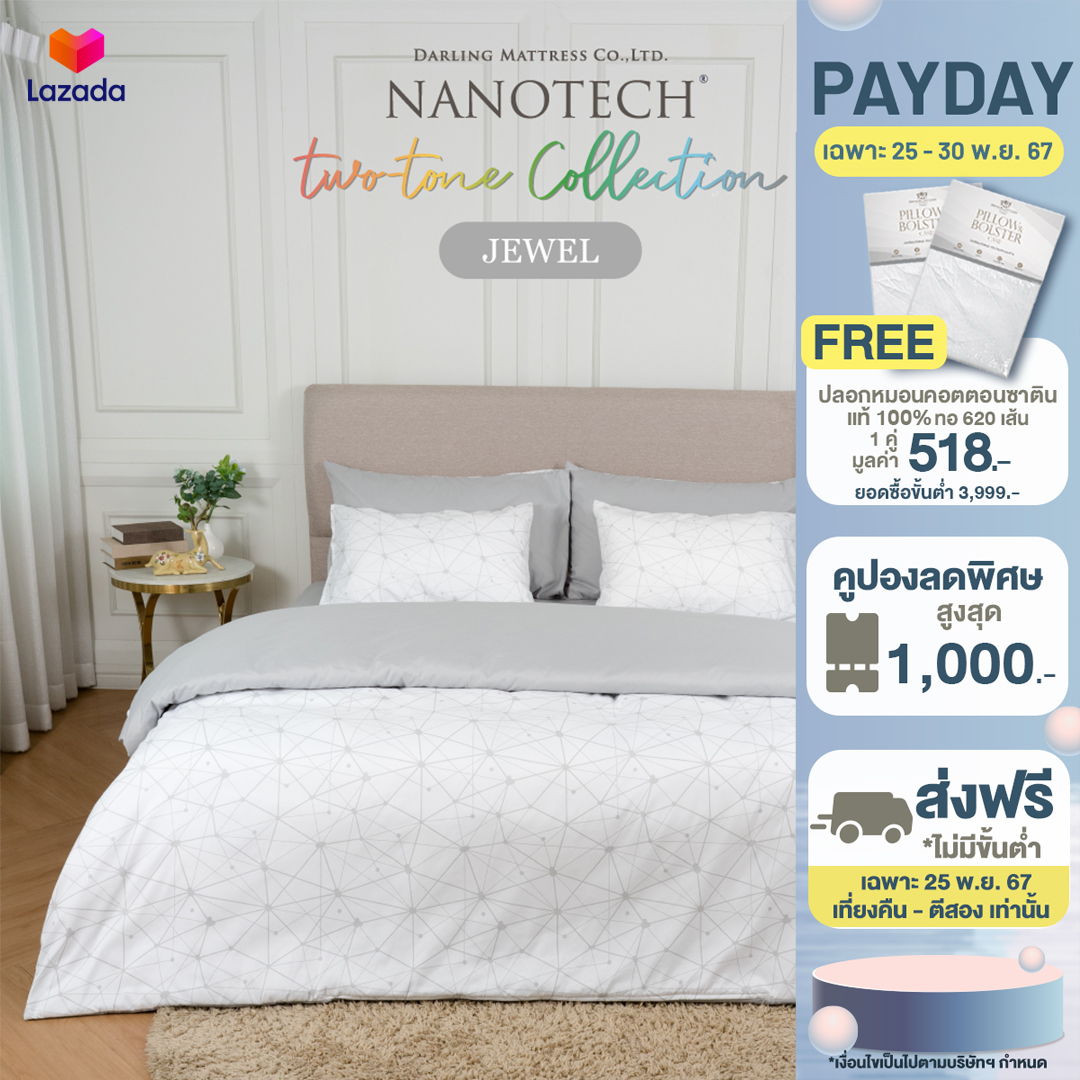 JEWEL NANOTECH Two-tone Collection Bedsheet and Blanket Set ราคา 1,590 บาท*ส่งฟรี