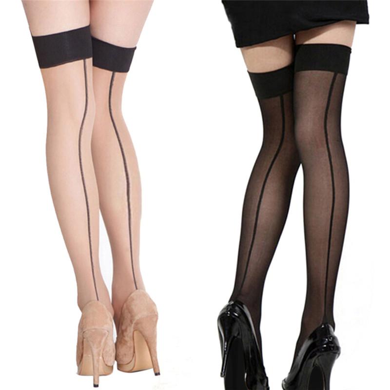 Quality Girl Lady High Stockings Seamed Long Over Knee Heal Seam Thigh High Sexy