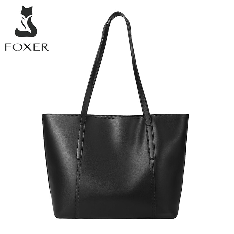 FOXER Women's Handbags Split Leather Commute Casual Totes Large Capacity Office Lady Shoulder Bags Female Top Handle Purse ราคา 1,392 บาท*ส่งฟรี