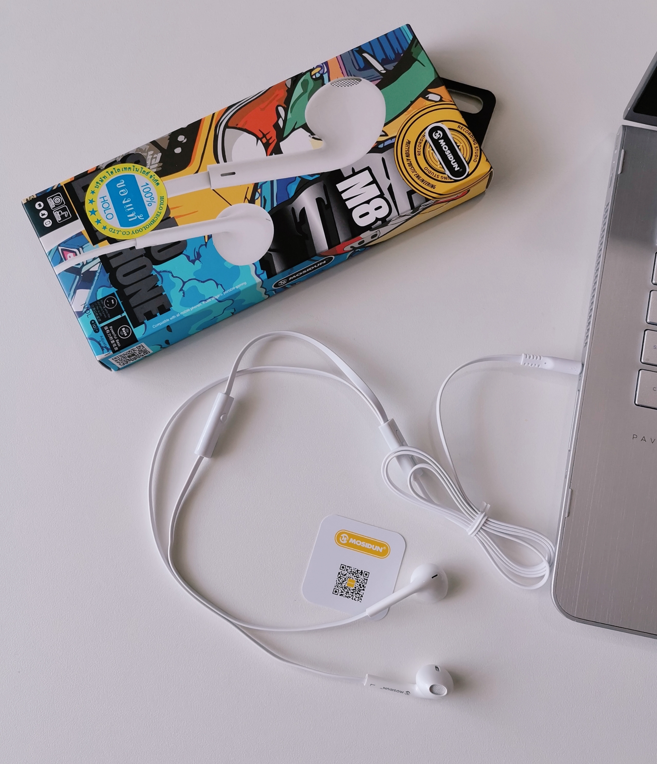 ข้อมูลเพิ่มเติมของ Mosidun รุ่น M8 หูฟังสมอลทอร์ค(แบบ3.5mm) ใช้ได้ทั้งแอนดรอยและไอโฟน เสียงดีมีคุณภาพ Stereo Eraphone