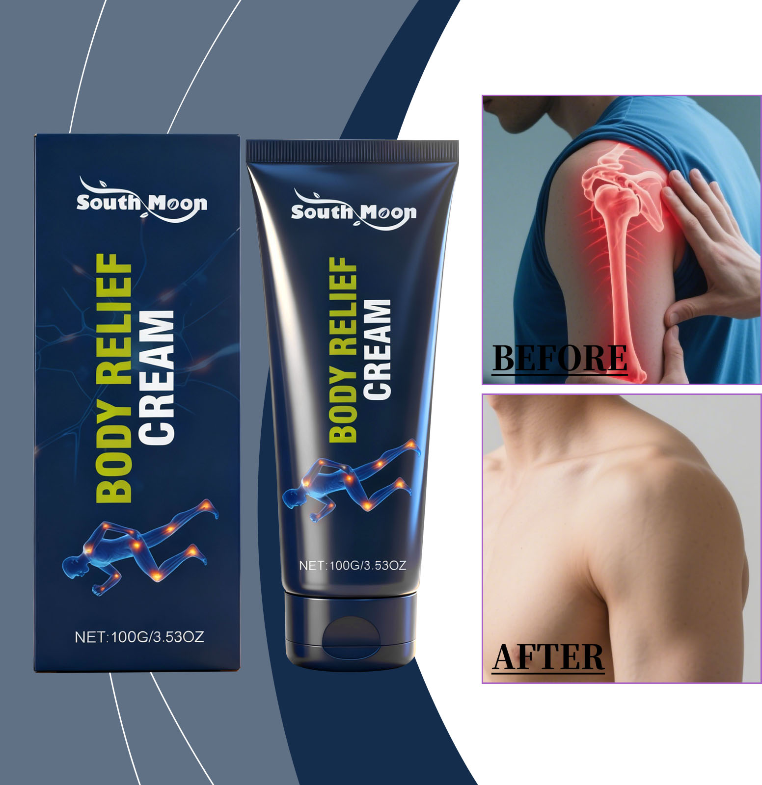 South Moon Body Care Cream Moisturizer Repair Body Skin Barrier Gentle Formula Ingredients Care Nourishes Skin Comfort Joint Massage Care 100 Grams