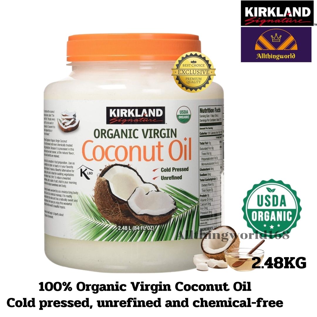 Kirkland Signature Organic Virgin Coconut Oil 100% (2.28Kg). ราคา 1,600 บาท*ส่งฟรี