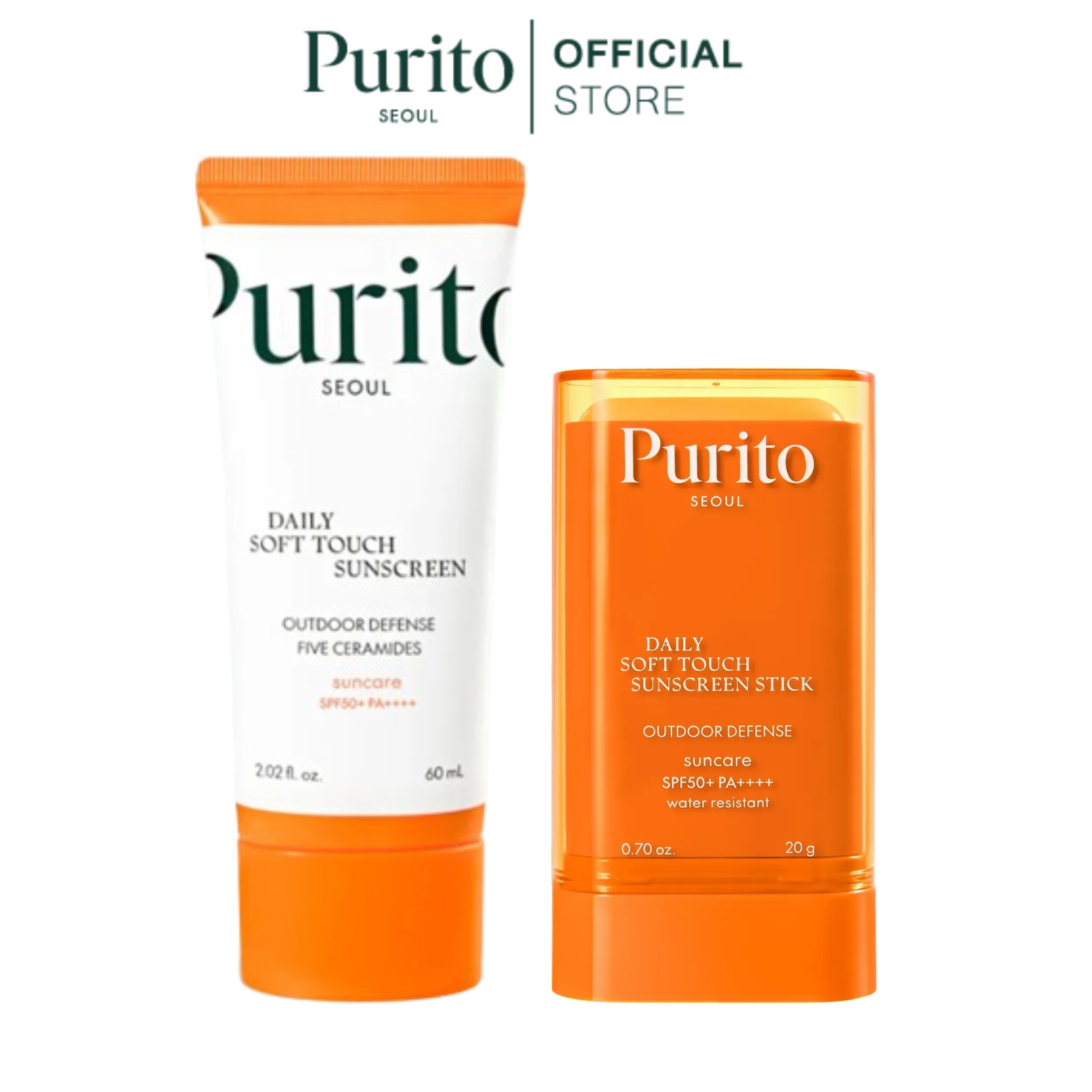 [1 Free 1] Purito Seoul | Daily Soft Touch Sunscreen Spf50+Pa++++ 60ml +Purito Seoul | Daily Soft Touch Sunscreen Stick Spf50+ Pa++++ 20 g ราคา 1,758 บาท*ส่งฟรี