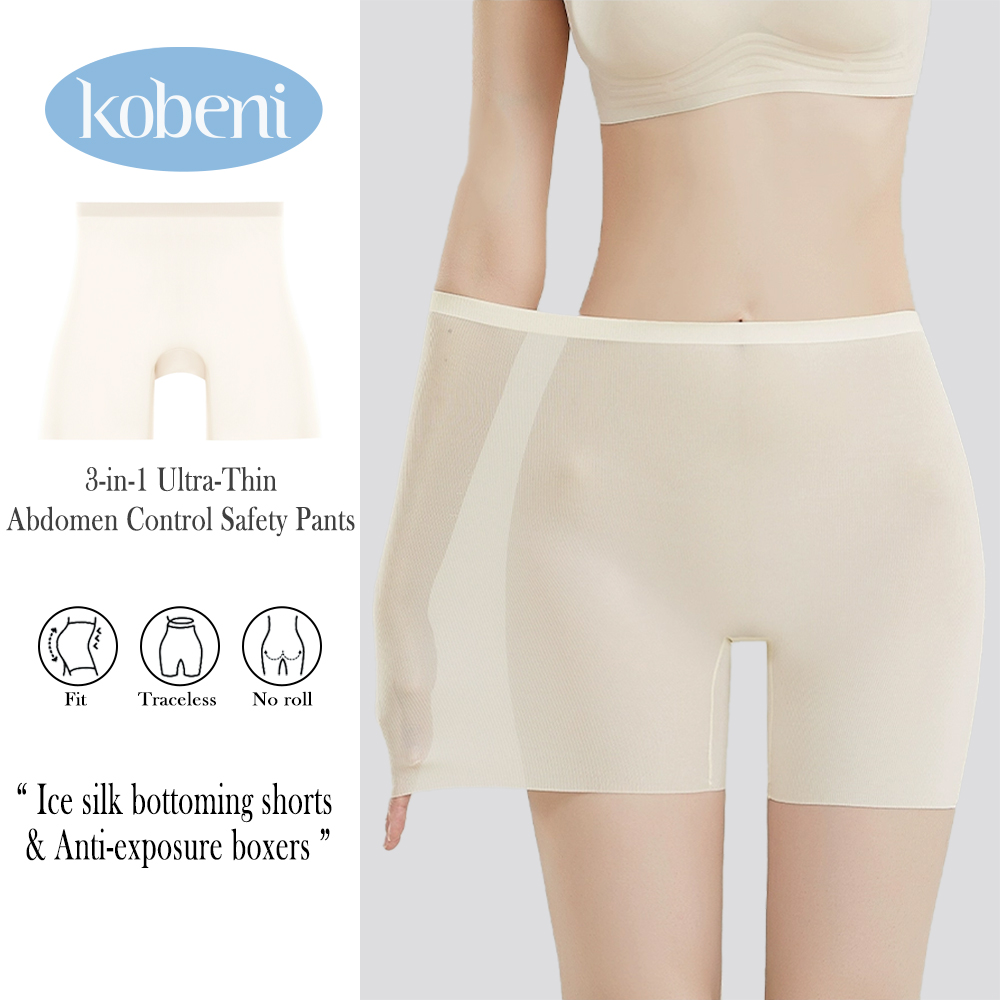 KOBENI 7A Ice Silk Safety Anti-exposure Pants Side Lining Short High Waist Stretch A Lot Soft Fabric Comfortable Ultra-thin And Seamless ราคา 169 บาท*ส่งฟรี