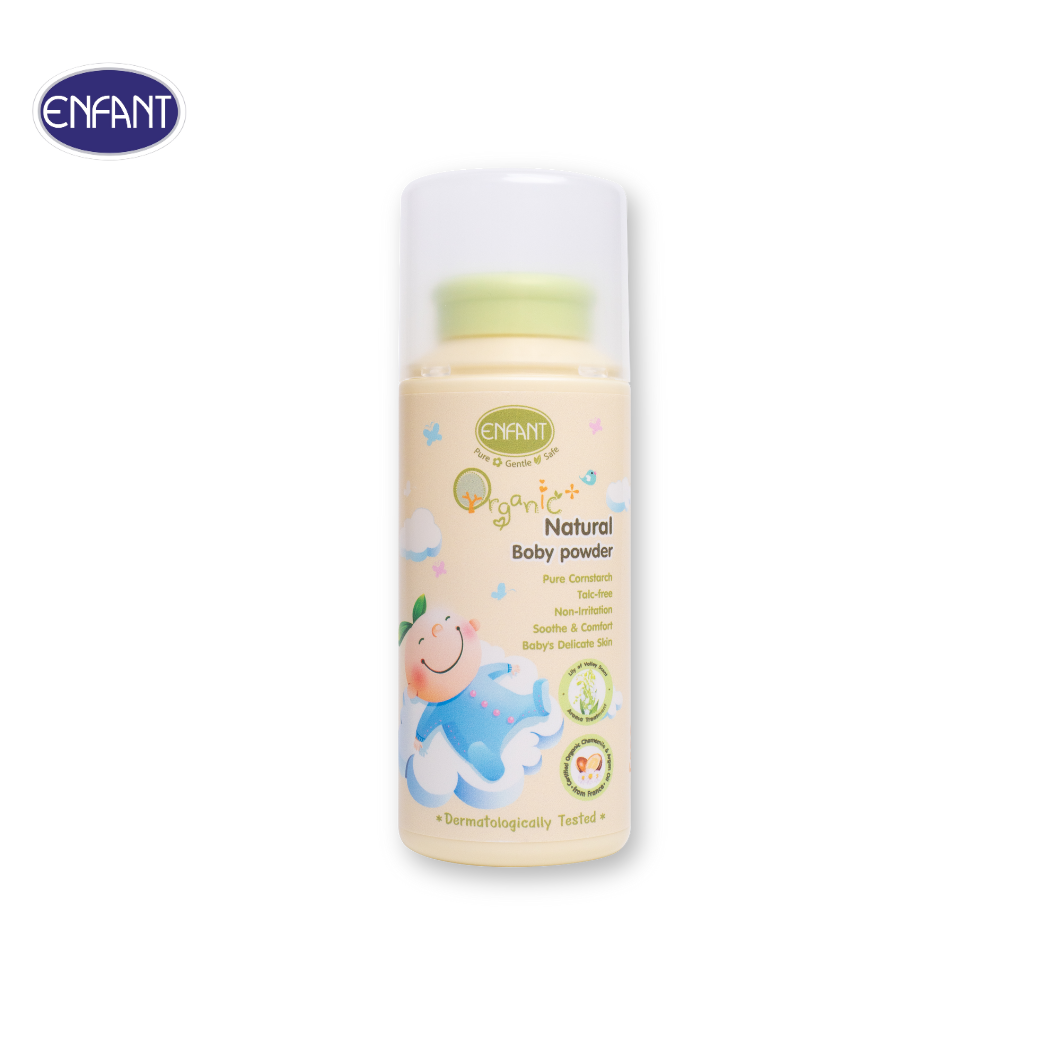 ENFANT (อองฟองต์) Organic Plus Natural Baby Powder แป้งเด็ก สูตรธรรมชาติจากแป้งข้าวโพด 80 g.