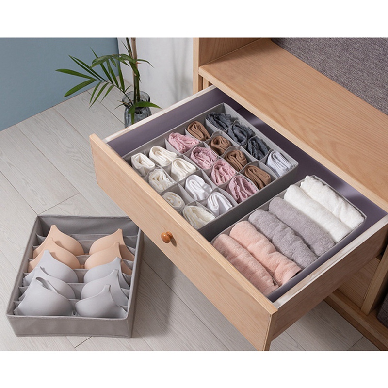 3-Pieces Clothes Drawer Organisers Divider - Foldable Wardrobe Organiser -  Underwear Storage Boxes for Bras, Clothes