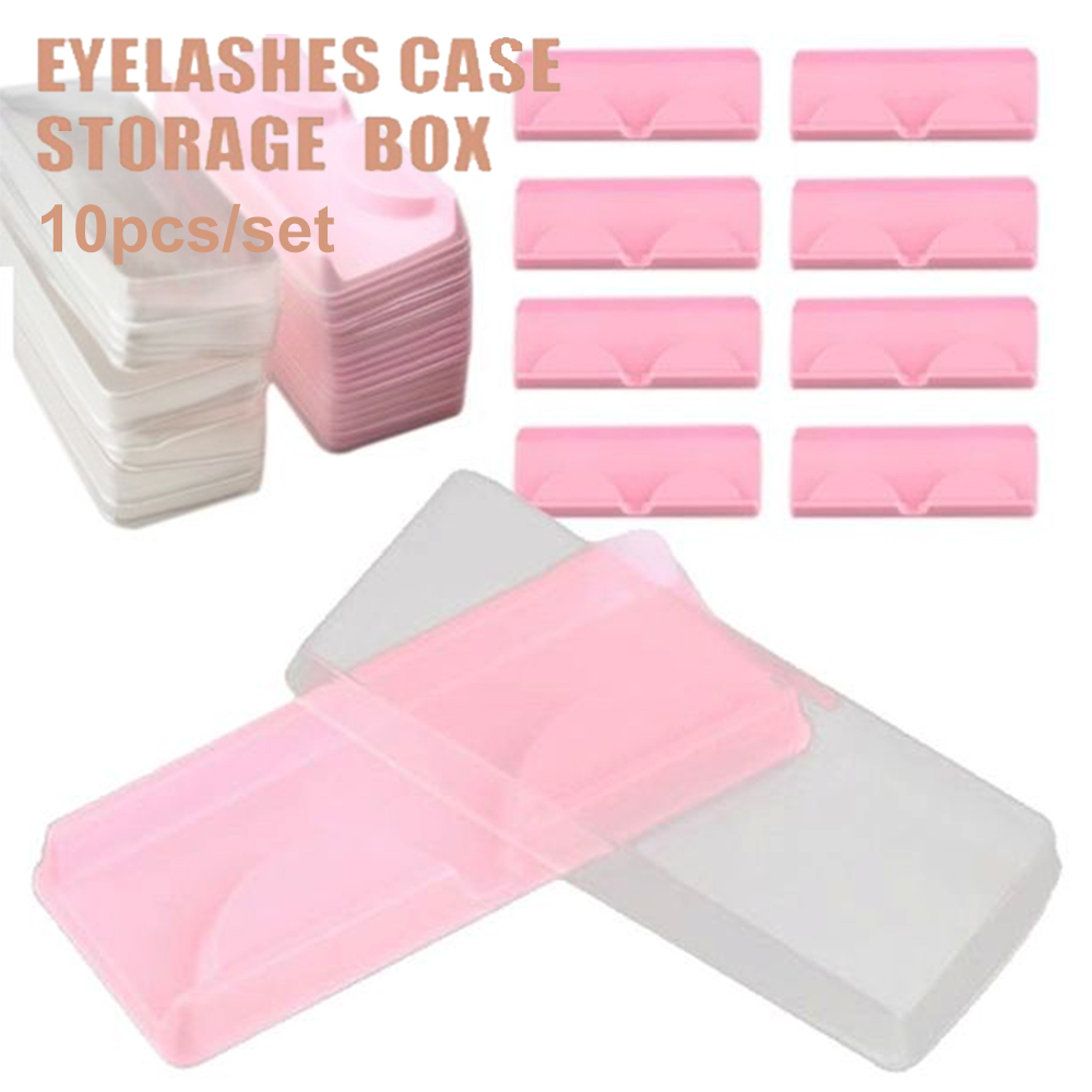 GUORE สีชมพู10Pcs Reuseable สำหรับขนตาปลอมว่างเปล่าโปร่งใสขนตาถาดที่เก็บขนตากรณีบรรจุกล่องคอนเทนเนอร์