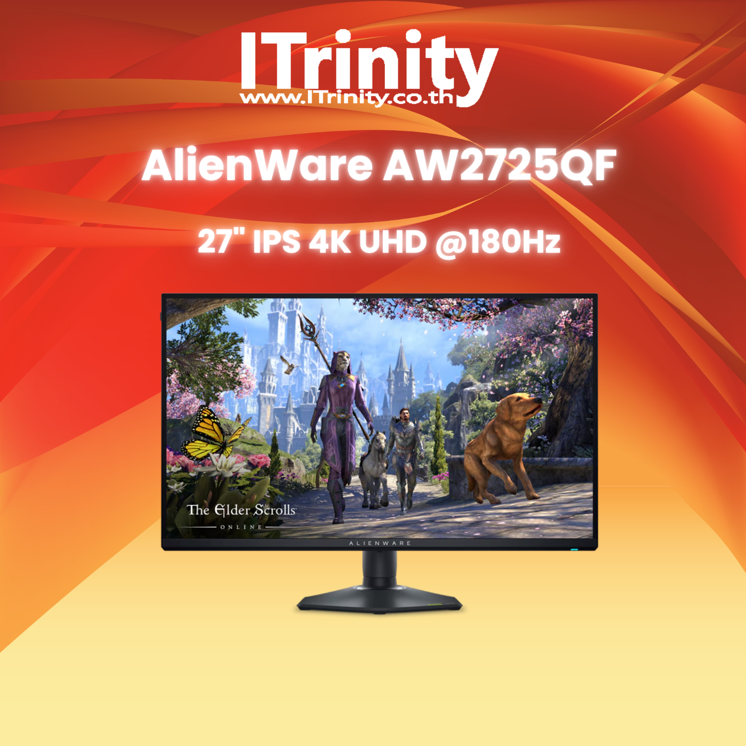 Dell Alienware AW2725QF 27 4K Dual-Resolution Gaming Monitor เดลล์ จอมอนิเตอร์ 27 นิ้ว เกมมิ่ง 4K IPS 180Hz รับประกัน 3 ปี On-Site ราคา 22,990 บาท*ส่งฟรี
