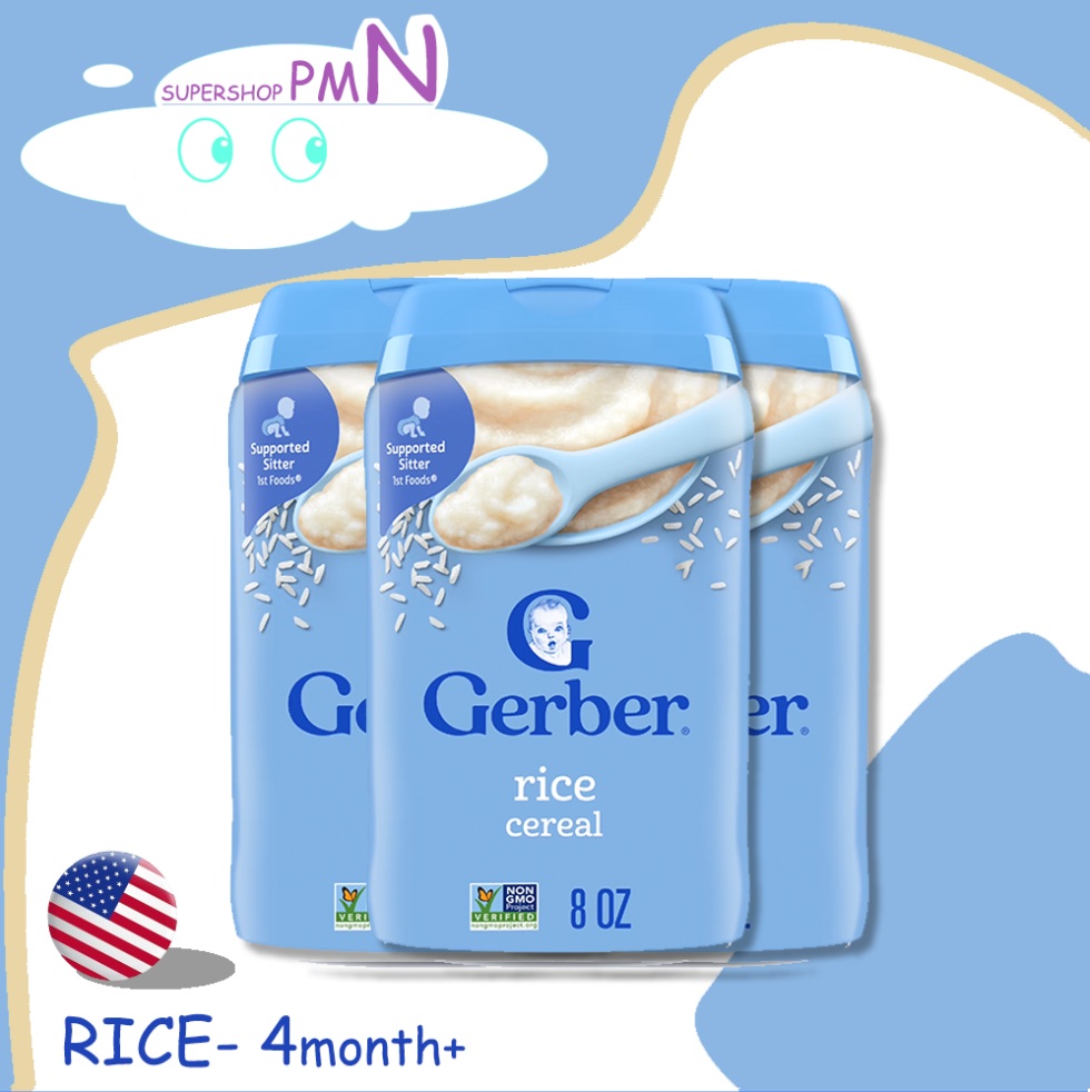 GERBER ซีเรียลอาหารเด็กทารก 8 เดือน+ รส ข้าวDHA และ ข้าวโอ๊ต 227g