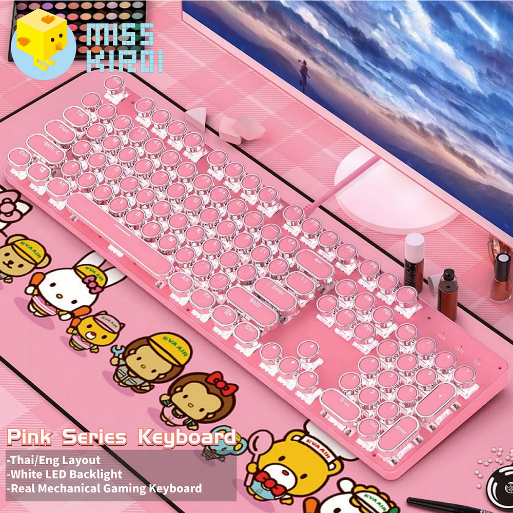 [Pink Series]Thai/Eng คีย์บอร์ดเกมมิ่ง ZK-4 USB คีย์บอร์ด LED คีย์บอร์ด USB Wiring Mechanical Keyboard LED E-sport Backlight Office Gaming Keyboard For PC Computer Gamer LOL PUBG DOTA