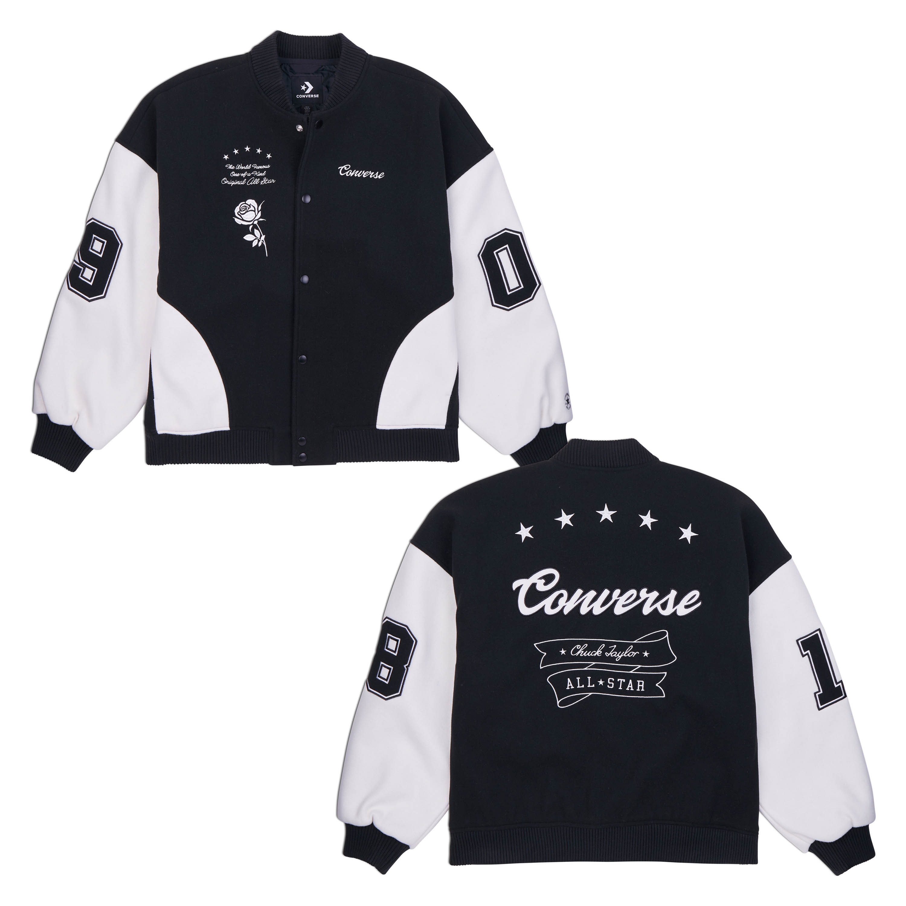 CONVERSE เสื้อผู้หญิง รุ่น CONVERSE VARSITY JACKET BLACK - 1427064AF_F4BKXX ราคา 5,990 บาท*ส่งฟรี