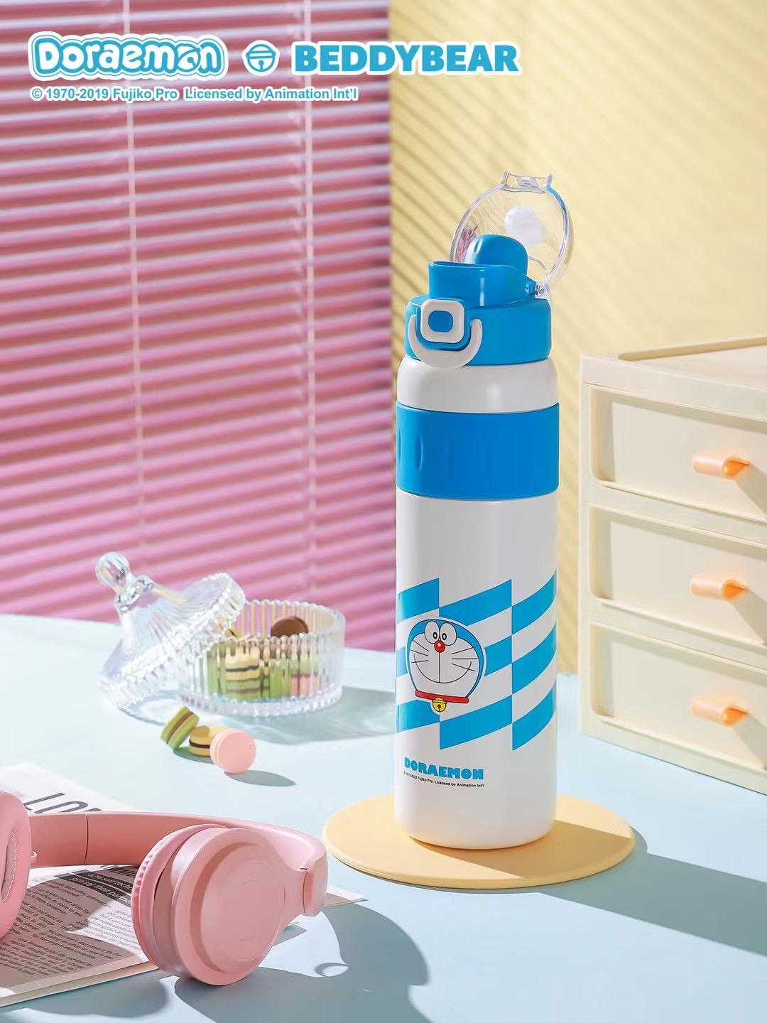 BeddyBearXDoreamon กระติกน้ำสูญญากาศแสตเลส 2in1 ฝายกดื่มและหลอดดูด รุ่น BBA013S-015D ขนาด 900 ml. ราคา 1,275 บาท*ส่งฟรี