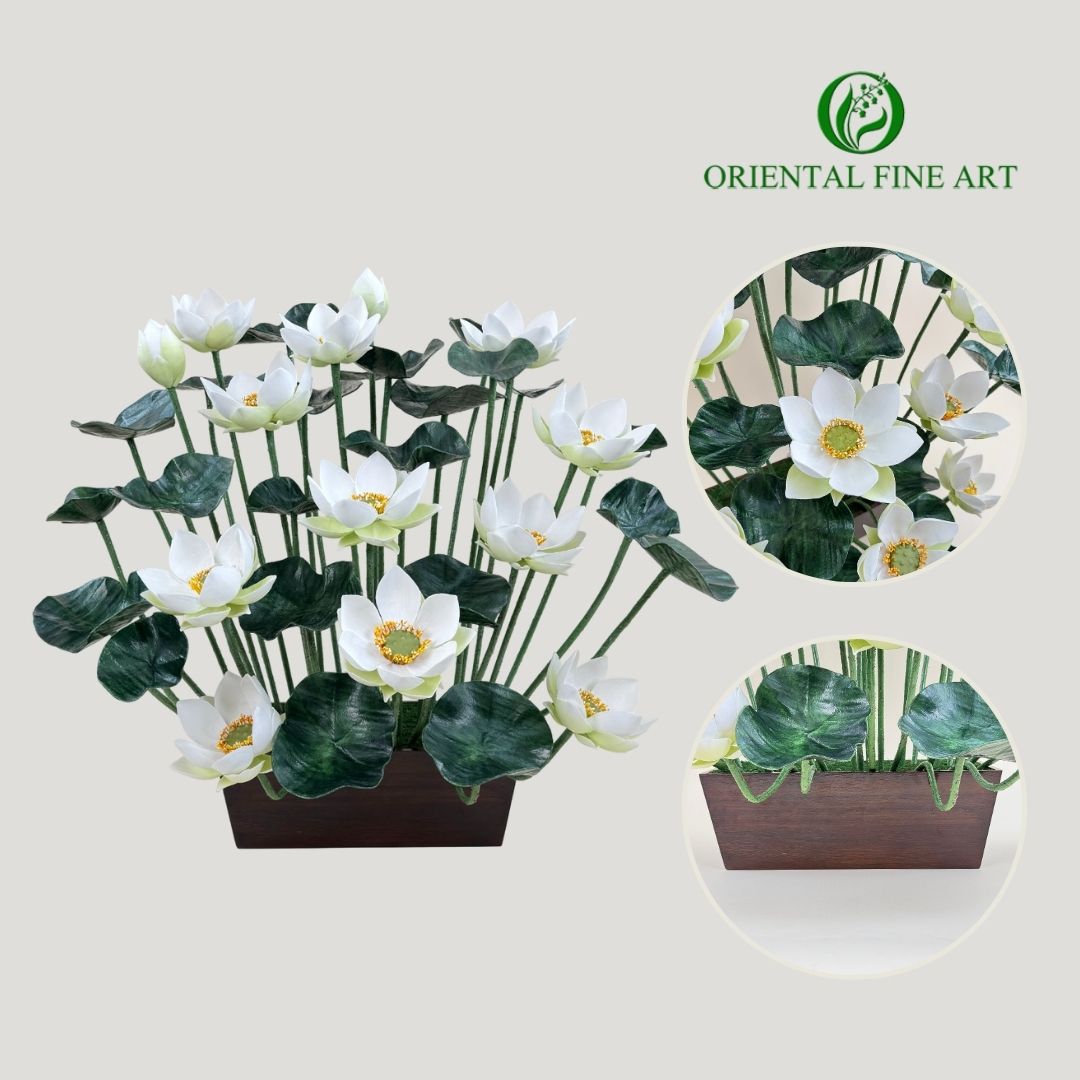 ดอกบัวประดับห้องพระขนาดใหญ่ ดอกบัวขนาดใหญ่ กระถางดอกบัวปลอม ราคา 7,500 บาท*ส่งฟรี
