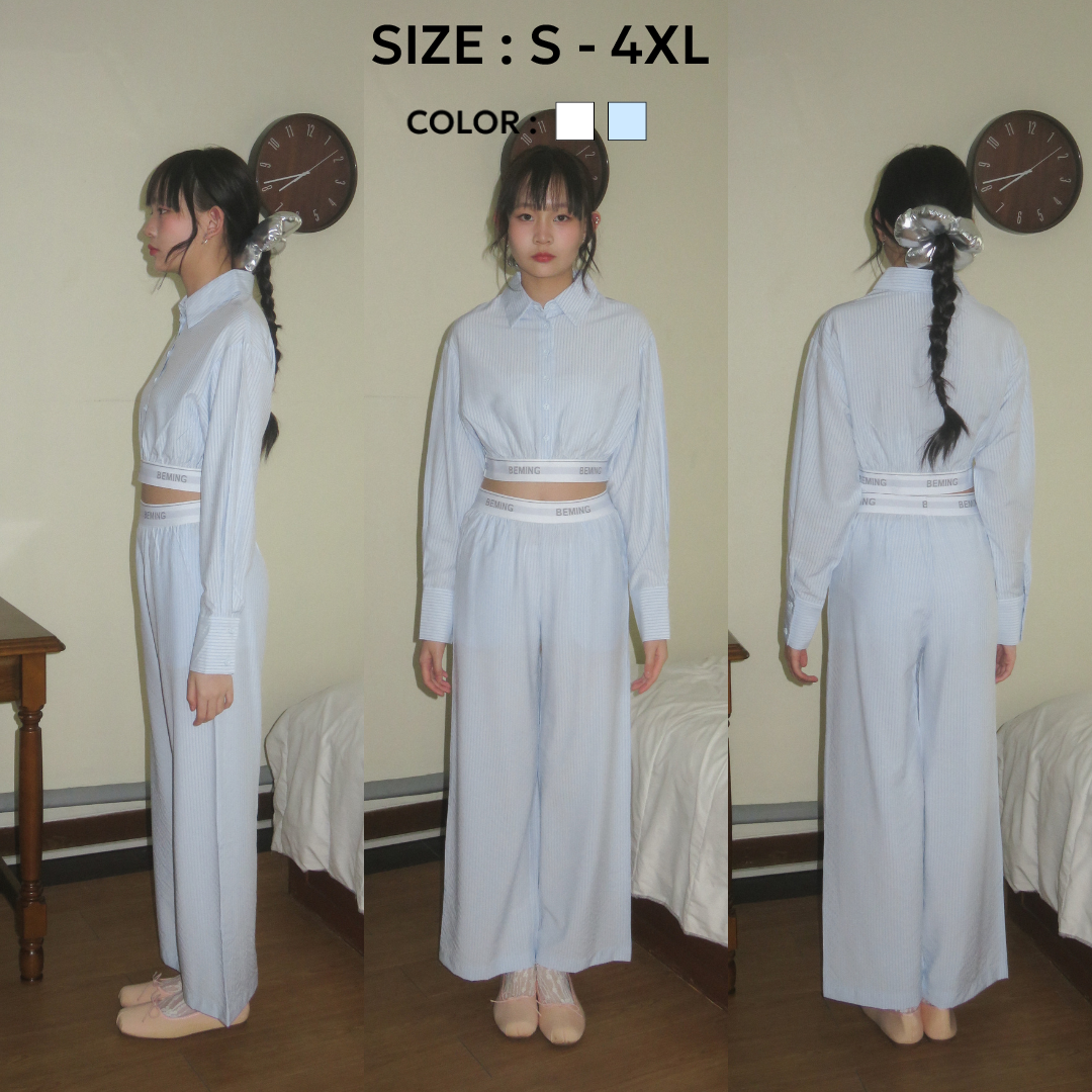 Beminglook003(XS-4XL)-Cloudy Morning look – ลุคใสๆ สไตล์คุณหนูเกาหลี ราคา 324 บาท*ส่งฟรี