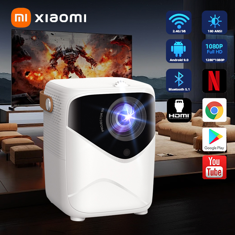【100% ของแท้ 】ใหม่ Xiaomi T10/T11 Mini โปรเจคเตอร์ 4k WiFi 5G Android 9.0 ระบบ 1080P Portable Outdoor Movie Projector รองรับฟังก์ชั่นบลูทู ธ รองรับการเชื่อมต่อหน้าจอมือถือโทรศัพท์มือถือ Android/iOS อินเทอร์เฟซ HDMI/USB ในตัว Netflix Youtube Google ราคา 2,560 บาท*ส่งฟรี