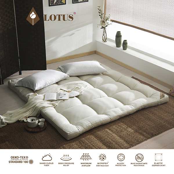 LOTUS ที่นอนนาโน คลาวด์ไฟเบอร์ รุ่น Ayame Cloud-Cream ความหนา 4 นิ้ว ส่งฟรี ราคา 1,660 บาท*ส่งฟรี