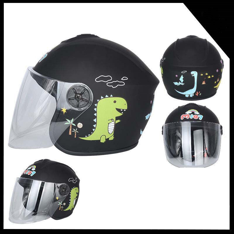 ภาพประกอบของ หมวกกันน็อคเด็กการ์ตูนไดโนเสาร์ หมวกนิรภัย หมวกกันน็อคมอเตอร์ไซค์ หมวกป้องกันอันตราย ระบายอากาศ ลายการ์ตูนน่ารักๆ
