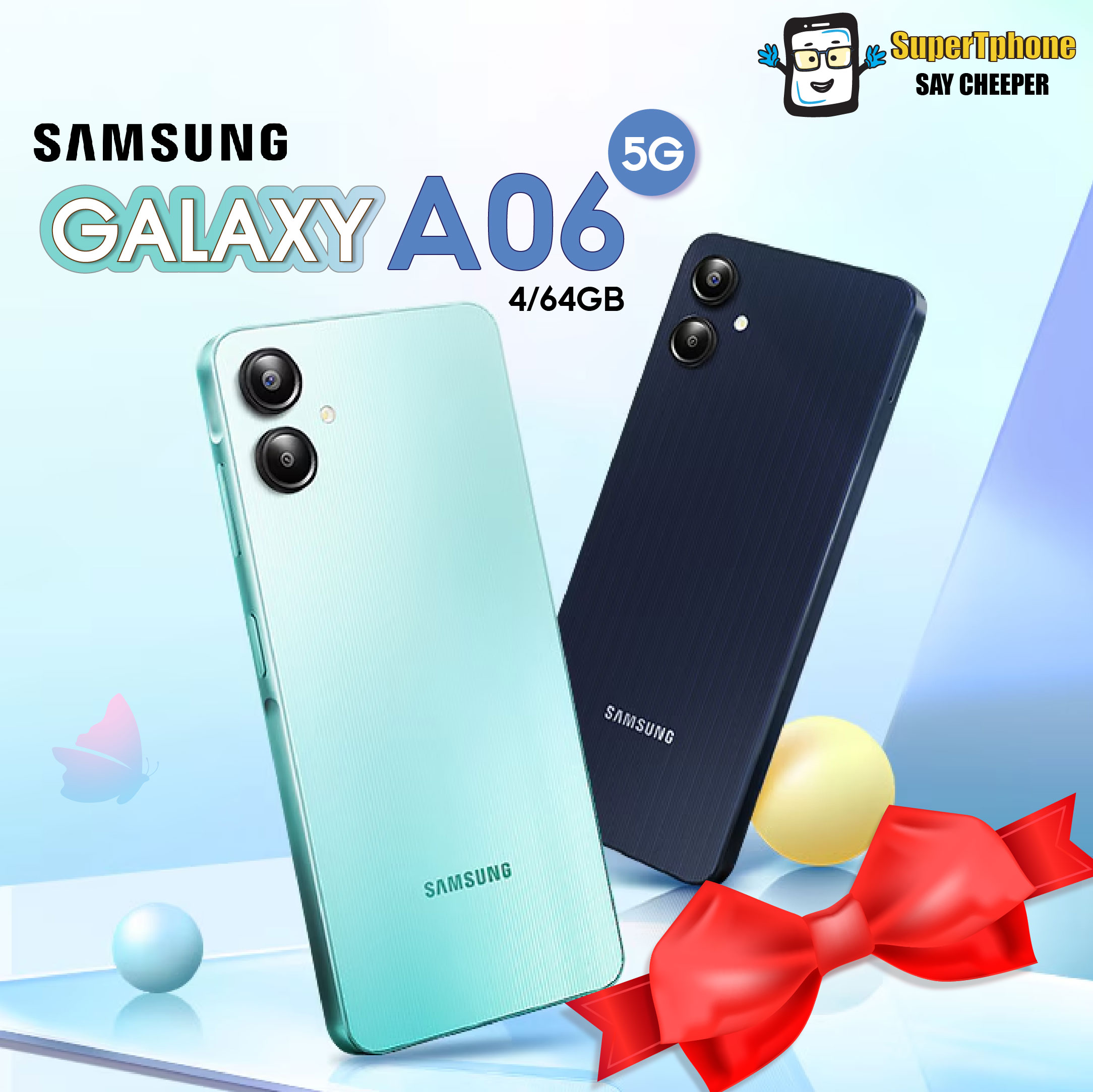 Samsung Galaxy A06 รุ่น 5G (4/64GB)รุ่นใหม่จอ 6.7" ดีไซน์สวย กล้องความคมชัดสูง ราคา 2,866 บาท*ส่งฟรี