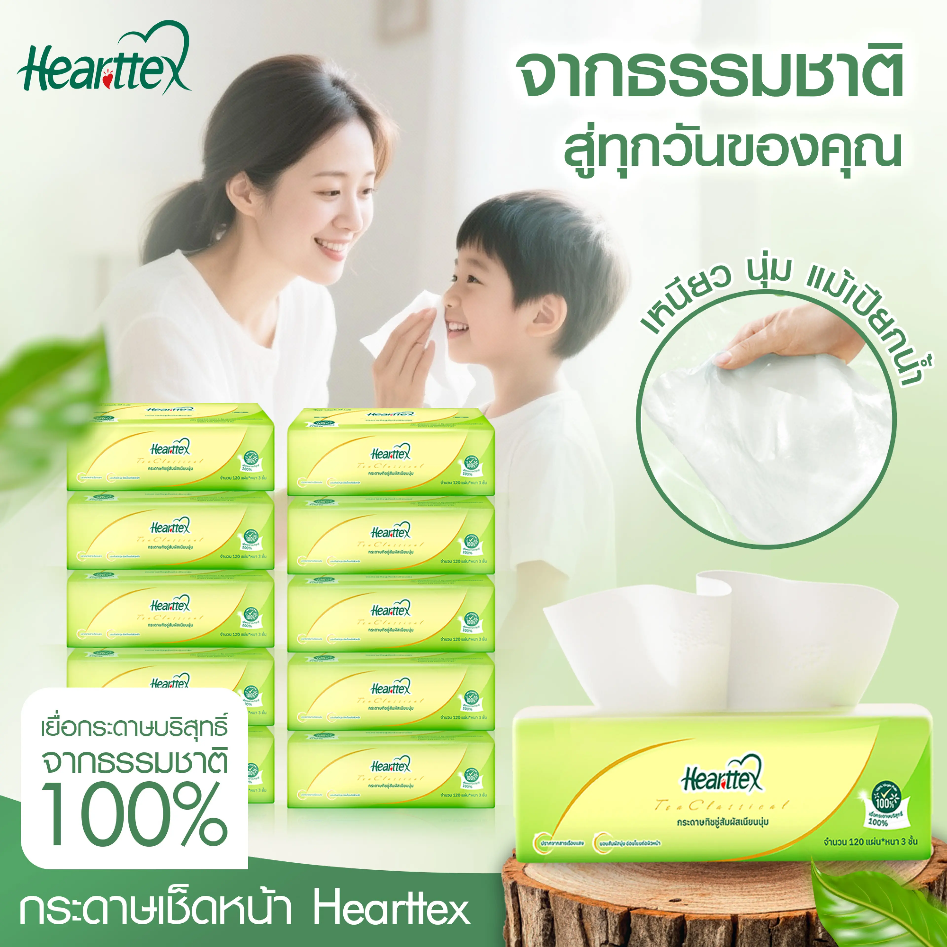 Soft Pack Tissue, 3 Layers, 120 Sheets (Pack of 4 Packs), Thick and Soft Facial Tissue, Good Value, Economical Price.