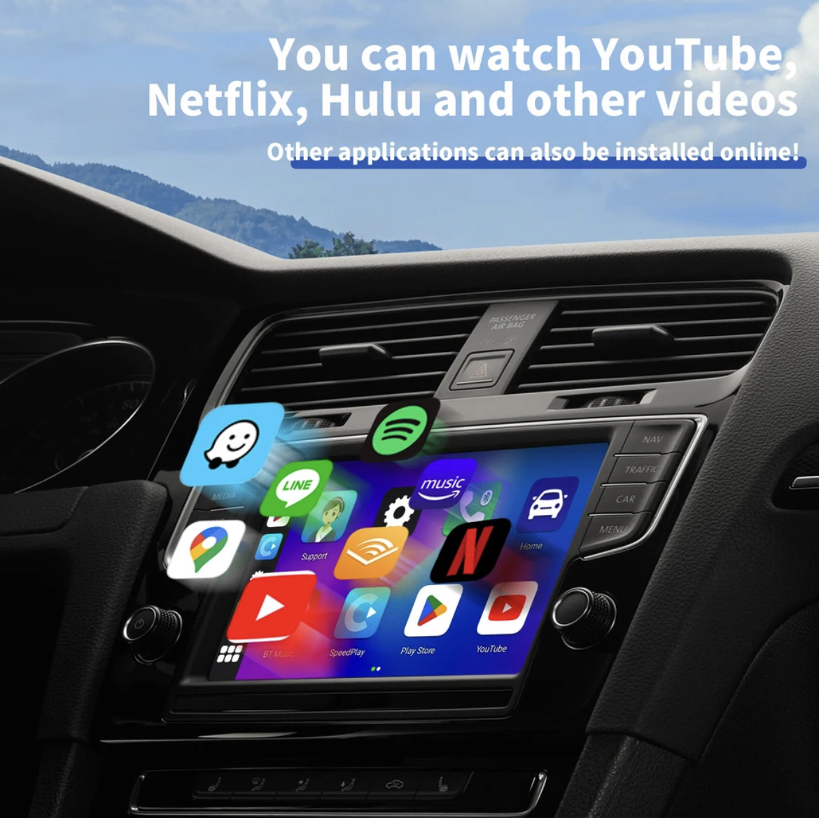 Netflix, YouTube, Tiktok Herilary C6 Wireless Android Auto