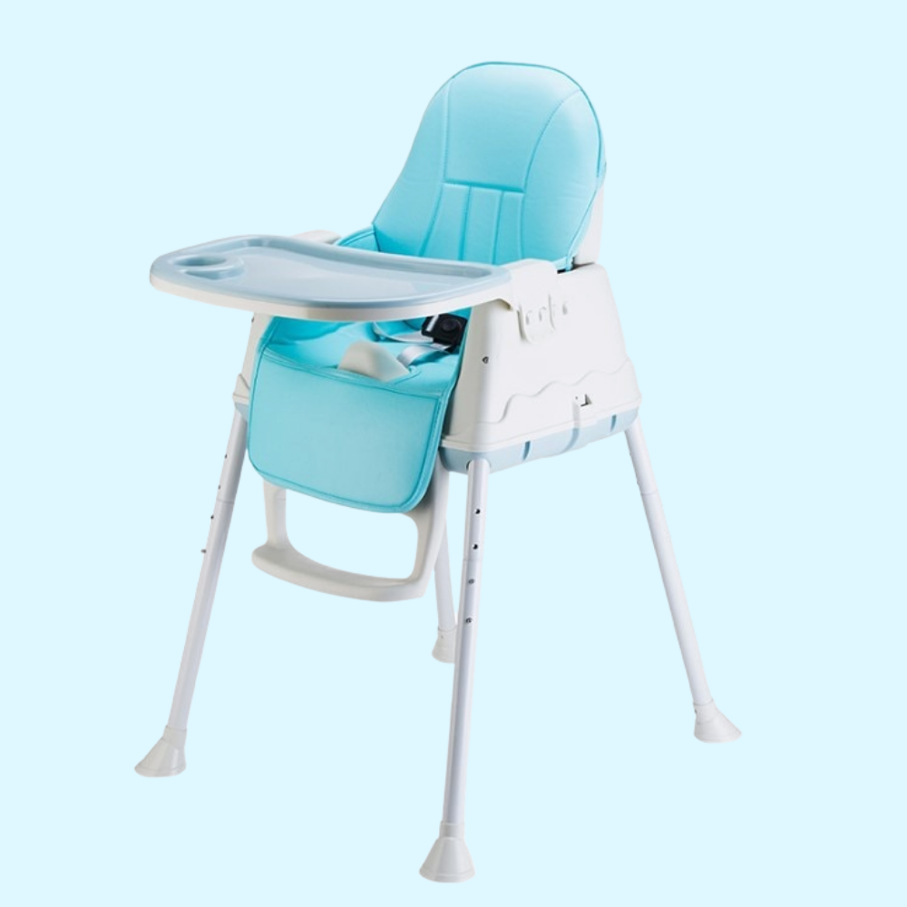 [ใหม่] เก้าอี้กินข้าวเด็ก เก้าอี้อาหารสำหรับเด็ก เบาะหนัง ถาดรอง ล้อเลื่อน โต๊ะนังรับประทานอาหารสำหรับเด็ก Baby Chair