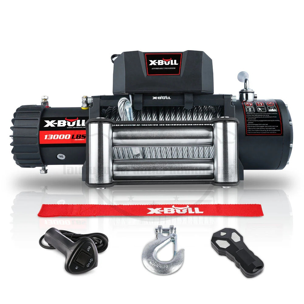 รุ่นใหม่ล่าสุด! วินซ์ไฟฟ้า รอกไฟฟ้า X-Bull Electric Winch 12000-13000 lbs 12V สายสลิง ยาว 26m กันน้ำ IP67 รับประกัน 1 ปี ราคา 17,590 บาท*ส่งฟรี