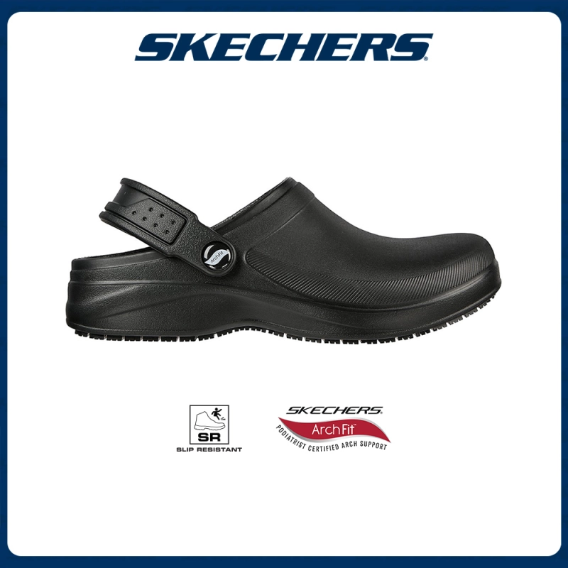 ภาพหน้าปกสินค้าSkechers สเก็ตเชอร์ส รองเท้า ผู้หญิง Riverbound Works Slip Resistant Shoes 108067-BLK