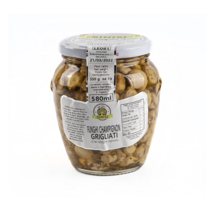 Cinisi Grilled Champignons from Italy 580 Ml. - Grilled Champignon Mushrooms 580ml Sinisi Brand ราคา 631 บาท*ส่งฟรี