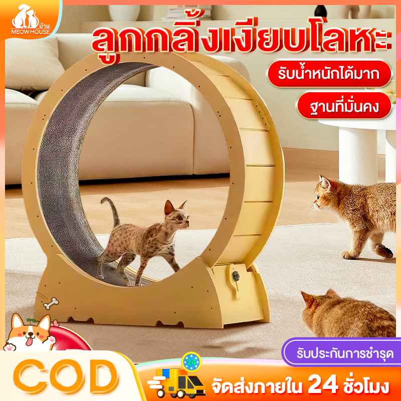 ลู่วิ่งแมวขนาดใหญ่ 80-120cm: ล้อวิ่งไม้สำหรับสัตว์เลี้ยง ใช้ในการออกกำลังกาย เงียบและปลอดภัย สำหรับแมวทุกขณะ ราคา 1,298 บาท*ส่งฟรี