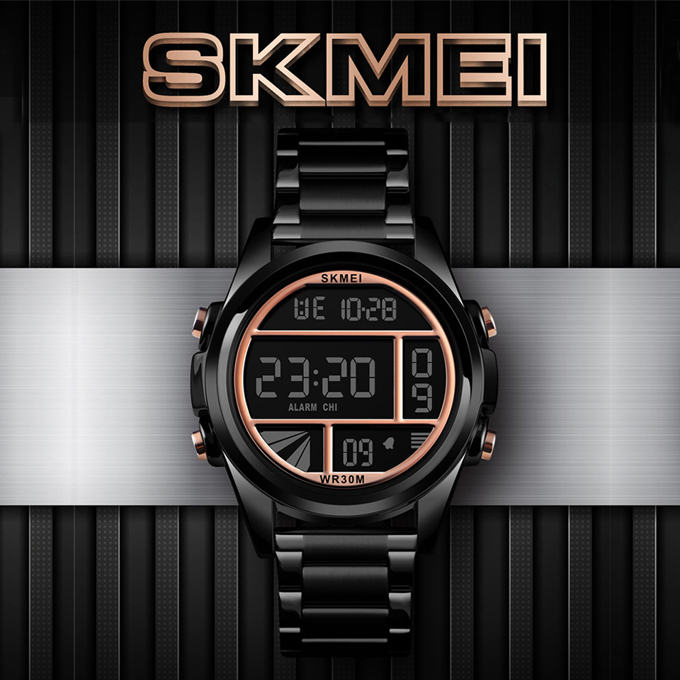 รูปภาพเพิ่มเติมของ ถูกที่สุด SOEI SHOP ส่งจากไทย!! นาฬิกาข้อมือผู้ชาย นาฬิกาสายเหล็ก นาฬิกาทางการ แบรนด์ SKMEI 1448 กันน้ำลึก 30 เมตร ของแท้ 100%