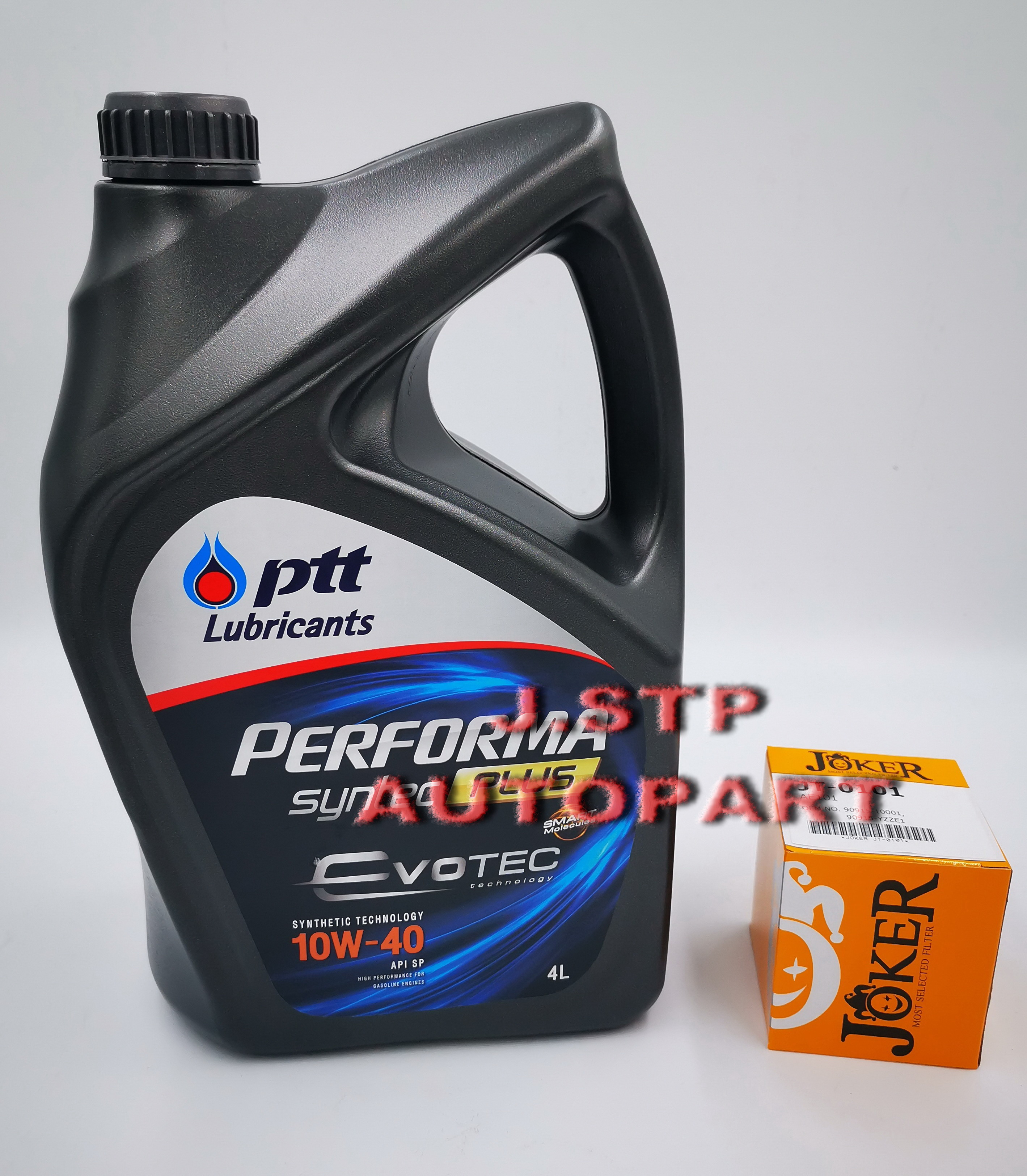 PTT Performa Synthc Plus EVOTEC 10w-40 เบนซิน ขนาด4 ลิตร+ไส้กรองน้ำมันเครื่อง TOYOTA 16วาล์ว AE100,ALTIS,VIOS JOKER ราคา 740 บาท*ส่งฟรี
