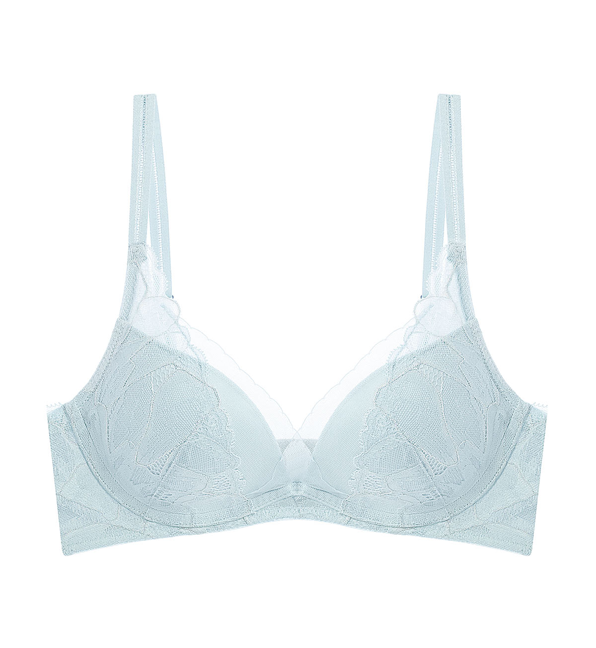 Triumph เสื้อชั้นในดันทรงแบบไม่มีโครง รุ่น Botanic HU DV-R รหัส 10223206 สีฟ้า 6535 ราคา 2,450 บาท*ส่งฟรี