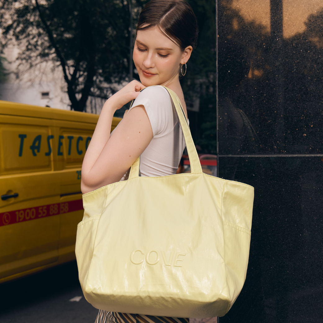 Cove Reversible Shopper Bag, Two Tone Tote Shoulder Bag, Reversible, Can Be Used on Both Sides.