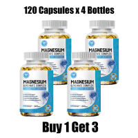 Omilay Magnesium Glycinate Capsules แมกนีเซียม 1500 mg Supplement แคปซูล ฟื้นฟูพลังงาน Magnesium Complex 120 PCS Vegan ใช้ได้ทั้งชายและหญิง