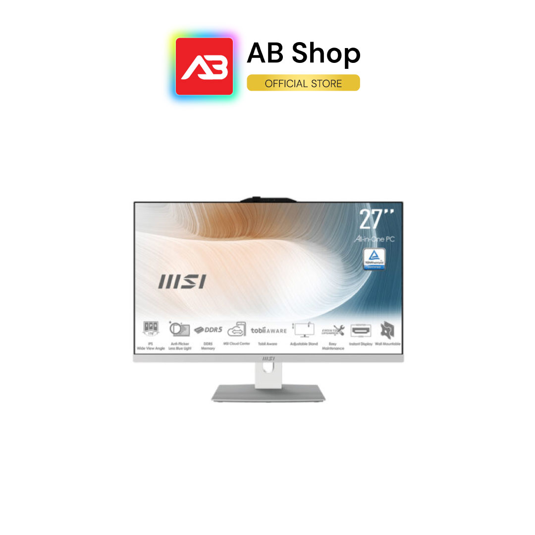MSI คอมตั้งโต๊ะ All in one จอ 27″ C5-120U 8GB 512GB Win 11 Home+Office 2021 (White)(Modern AM272P 1M-827TH) ราคา 29,760 บาท*ส่งฟรี